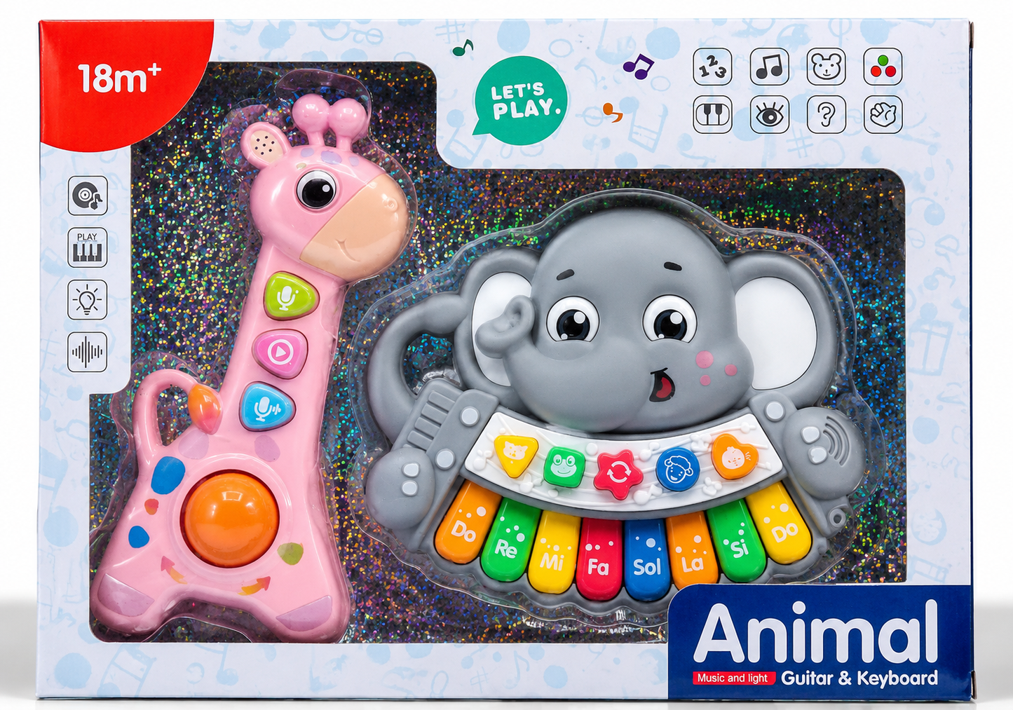 Piano Musical de Animales 2 en 1 (Elefante y Jirafa)