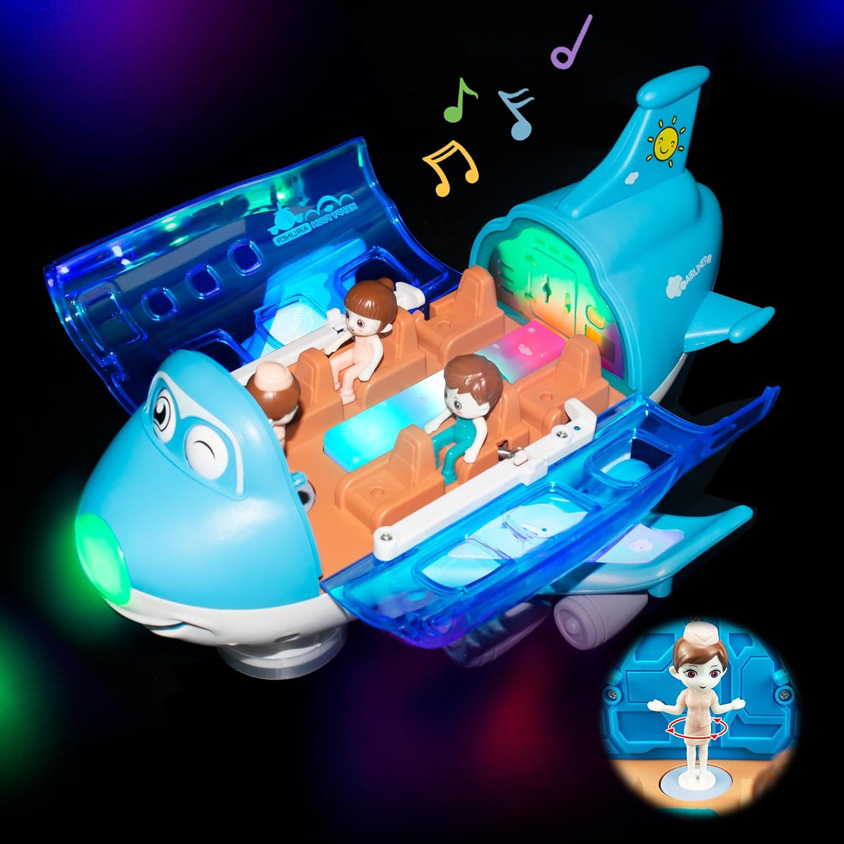 Avion Musical Con Luces Giratorio