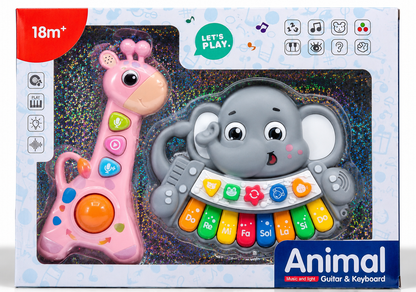 Piano Musical de Animales 2 en 1 (Elefante y Jirafa)