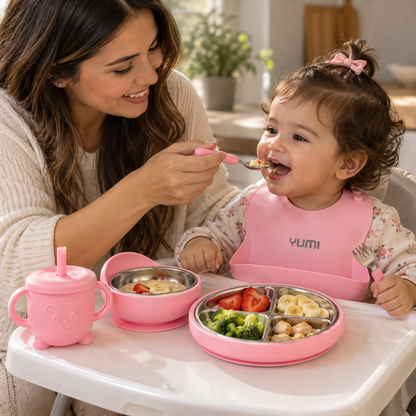 Set de Alimentación para Bebé 6 Piezas – Acero Inoxidable y Silicona