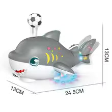 Tiburón Eléctrico Musical Con Bola Sopladora