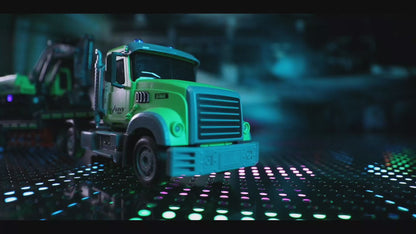 Tráiler Transportador con Excavadora a Control Remoto